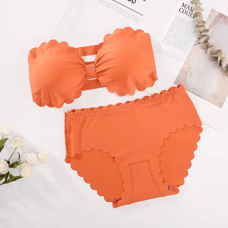 Women Seamless Bra And Panties Set Wire Free Bra Top Push Up Bralette Briefs Japanese Underwear Set Female Sexy Lingerie