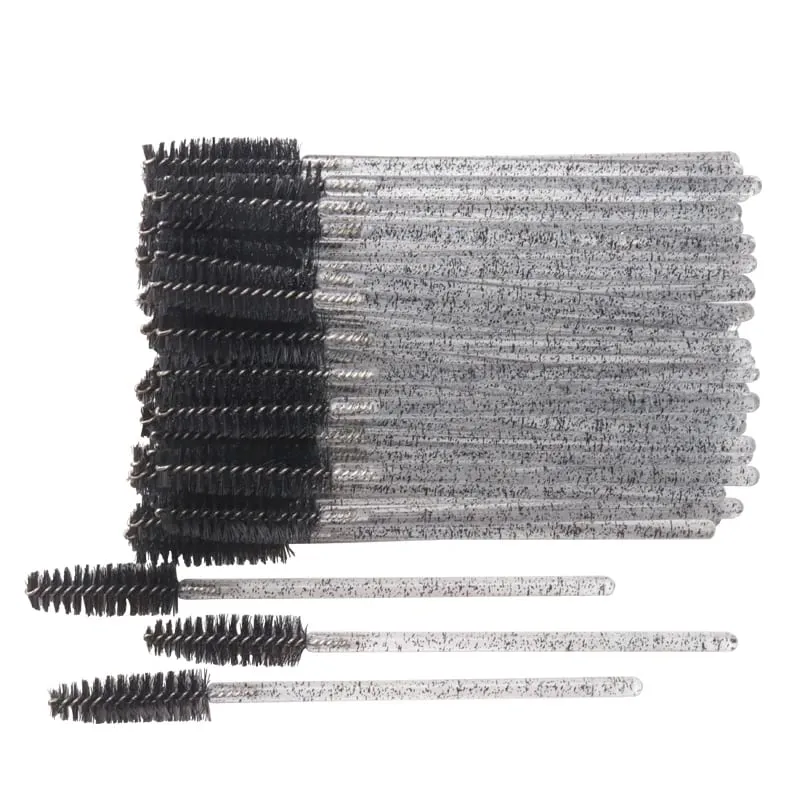 50pcs Shiny Disposable Eyelash Brush Applicator Wands Curler Mascara Eyebrow Makeup Tools Spoolers Comb Wands Spoolies Brushes