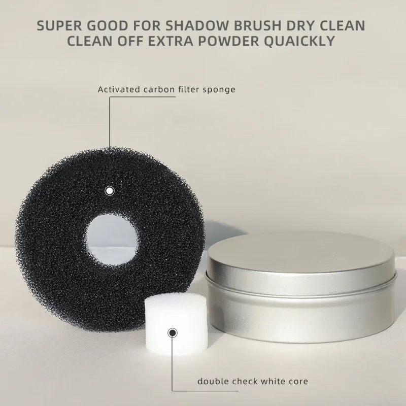 OVW Makeup Brush Dry Cleaner Box Double Use Eye Shadow Brushes Color Remover Sponge Brush Washing Scrubber Clean Kit