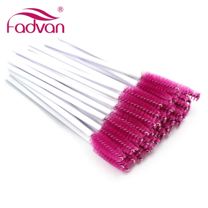 Fadvan 50pcs/Pack Makeup Brushes Plastic Micro Wand False Eyelash Brush Tool Black/Pink/Colored Lash Extension Supplies