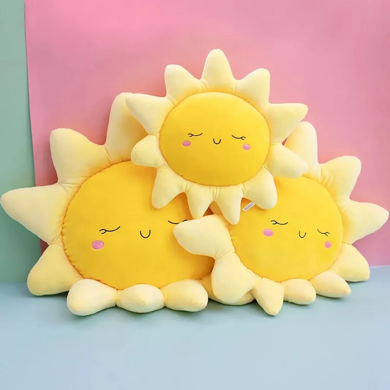 Cute Sun Cloud Plush Pillow Stuffed Soft Creative Plush Sun Cloud Toy Car Pillow Home Decor Toys