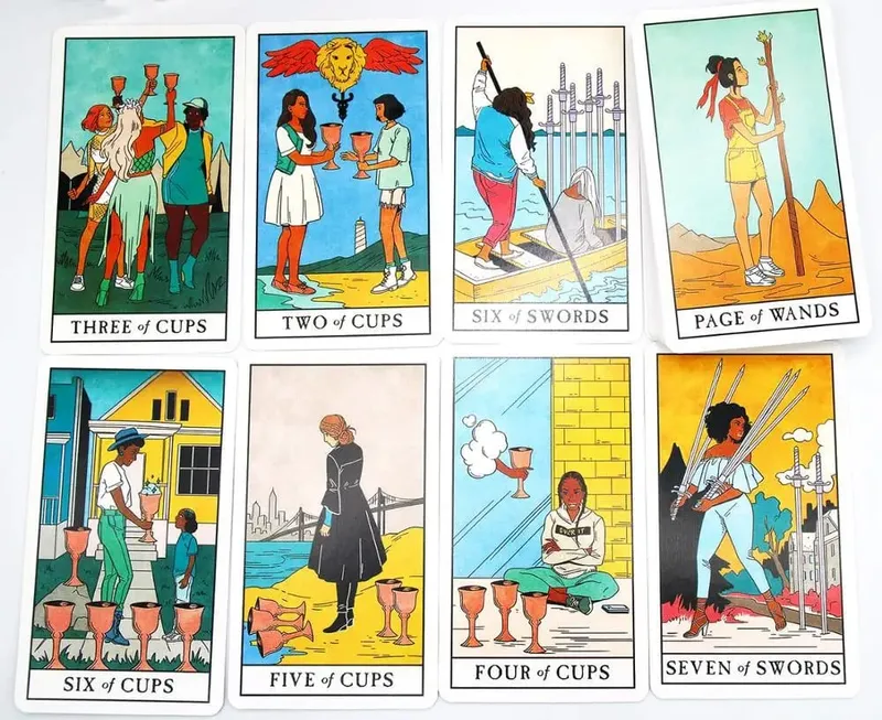 Modern Witch Tarot Deck English Version Tarot Card Deck Board Game PDF Guidebook Divination Fate for Women Girls Personal Use