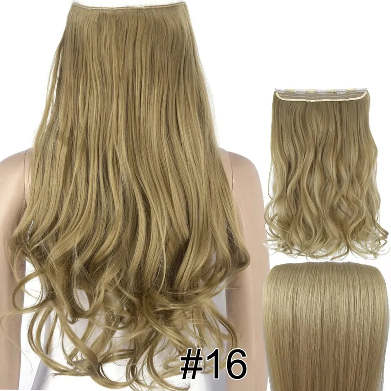 Synthetic Hair Fiber Heat Resistant 120gr Wavy 5 clips clip in Hair Extensions 5002