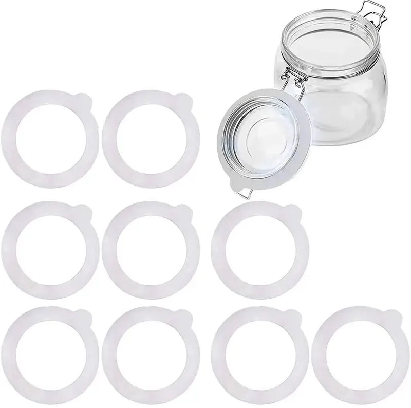 5pcs Silicone Jar Gasket Replacement Rings Airtight Rubber Seals for Glass Clip Top Canning Jars Storage Containers Leakproof