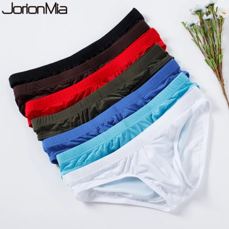 Men's Briefs Ice Silk Panties Ultra-thin Silky Breathable Underpants Man low waist briefs comfortable cool underwear male YJ003 2255800484886937 — image 2