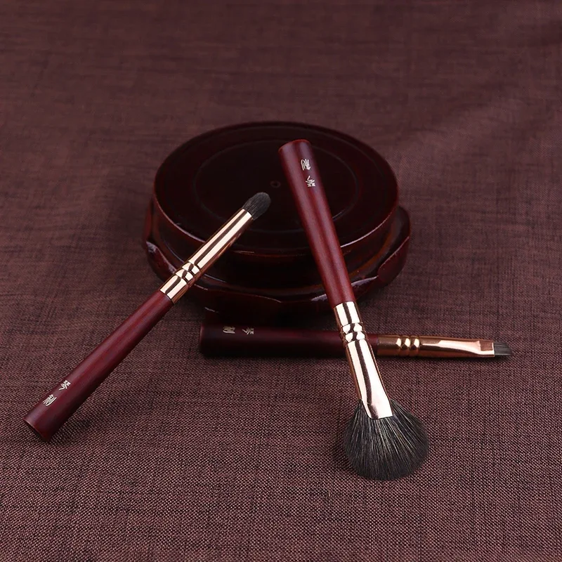 Conjunto de pincéis de maquiagem artesanal profissional, fibra sintética macia, cabo curto, kit de pincéis de maquiagem portátil para viagem — image 4