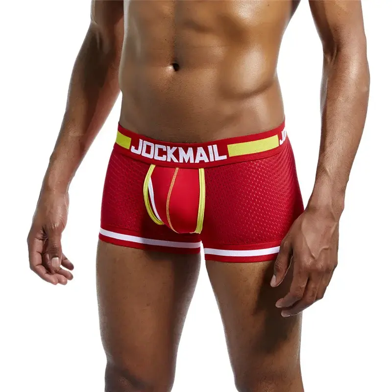 Malha de algodão roupa interior masculina moda cintura baixa briefs shorts esportes casuais boxer troncos