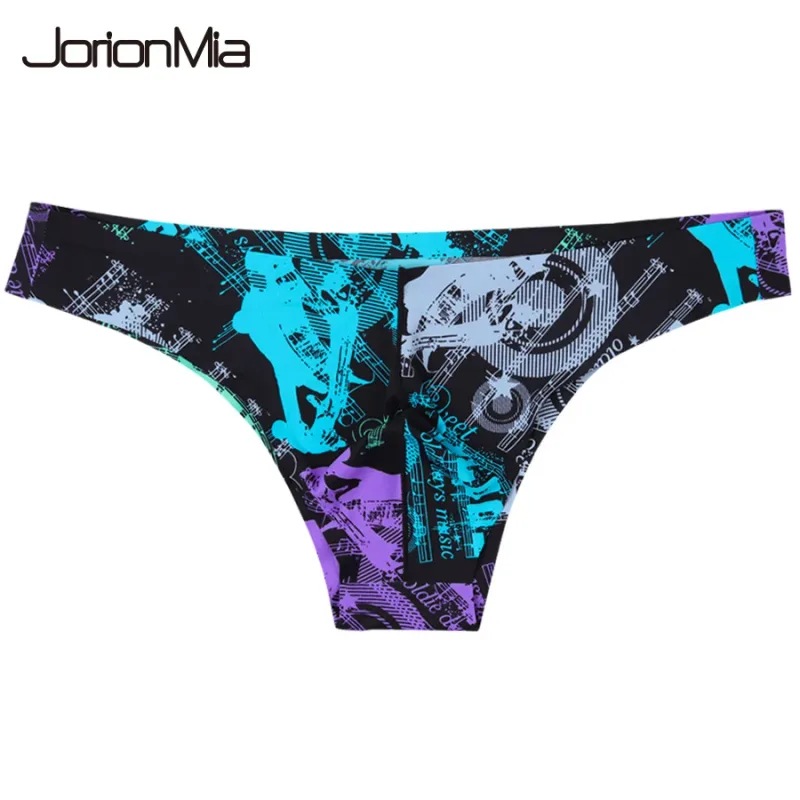 Men Sexy Style Smooth Soft Printed Underwear Men's Thin Underpants Man Low Waist Bikini Ice Silk Briefs Seamless Underwear 817 — image 2