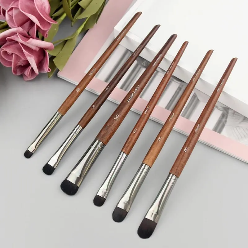 Augen-Make-up-Pinsel aus Naturholz, komplettes Set, Pro Crease Lidschatten-Make-up-Set, zum Verwischen von Textmarkern, Augenbrauen, Lippen- und Wimpernpinsel, praktisch