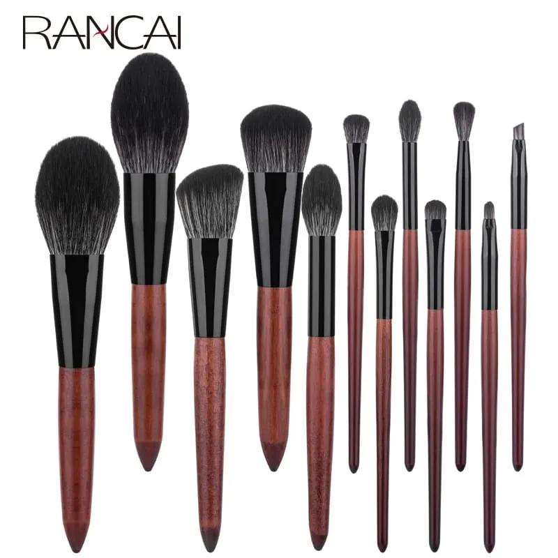 12pcs High Quality Makeup Brushes Set Foundation Powder Blush Eyeshadow Sponge Brush Soft Wool Fiber Hair Cosmetic Tools — image 1