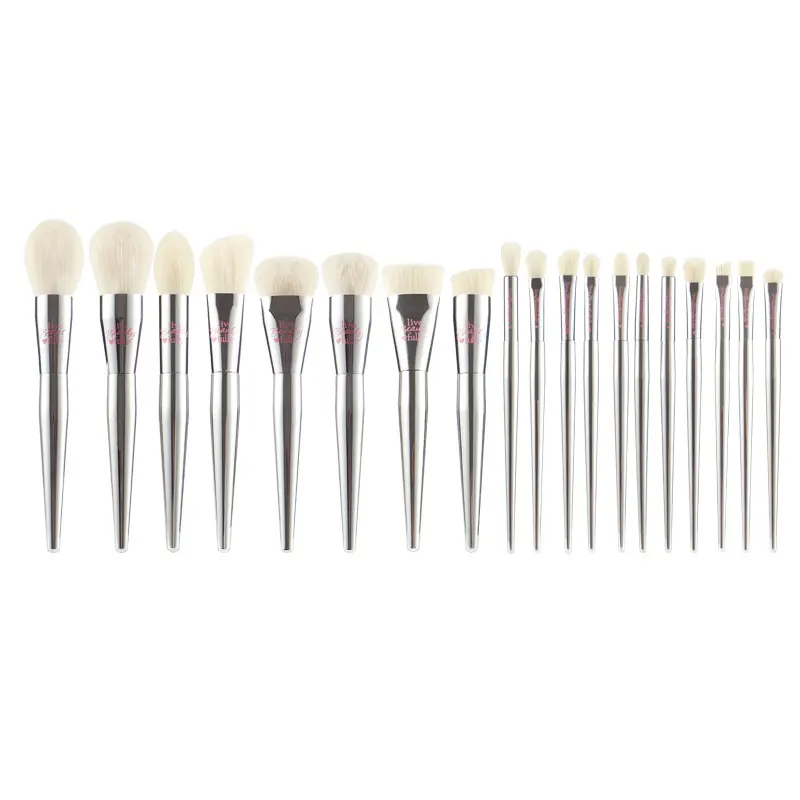 19pcs/set High quality full functional Makeup brushes Set Powder Blusher Highlight Eyeshadow eyebrow Make up brushes silver coat