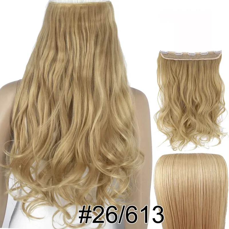 Synthetic Hair Fiber Heat Resistant 120gr Wavy 5 clips clip in Hair Extensions 5002