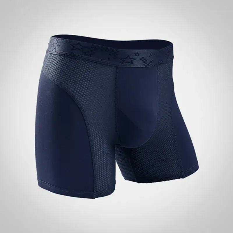 Mens Underwear Modal Boxers Shorts Hombre Solid Mesh Breathable Pouch Panties Man Long Leg Underpants Cueca Calzoncillos XL-6XL