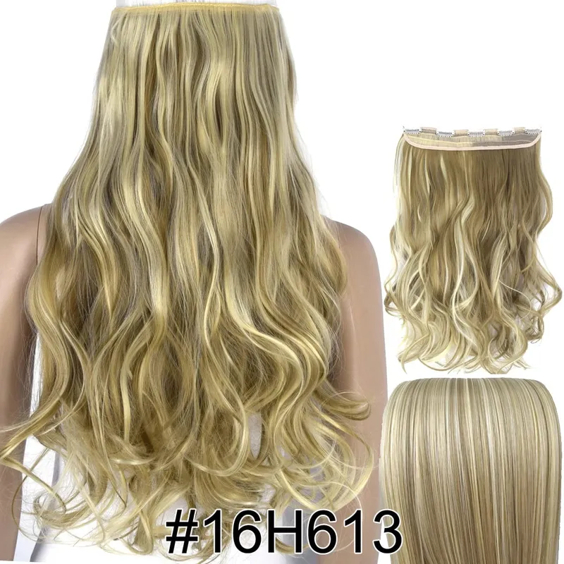 Synthetic Hair Fiber Heat Resistant 120gr Wavy 5 clips clip in Hair Extensions 5002