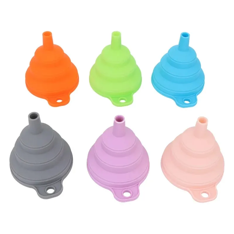 3 PC Silikon Zusammenklappbare Faltbare Trichter Haushalt Küche Kochen Werkzeuge Tragbare Wein Mini Tragbare Öl Topf Trichter — image 5