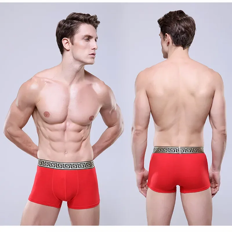 Men's Underwear Cotton Wedding Red Boxer For Men