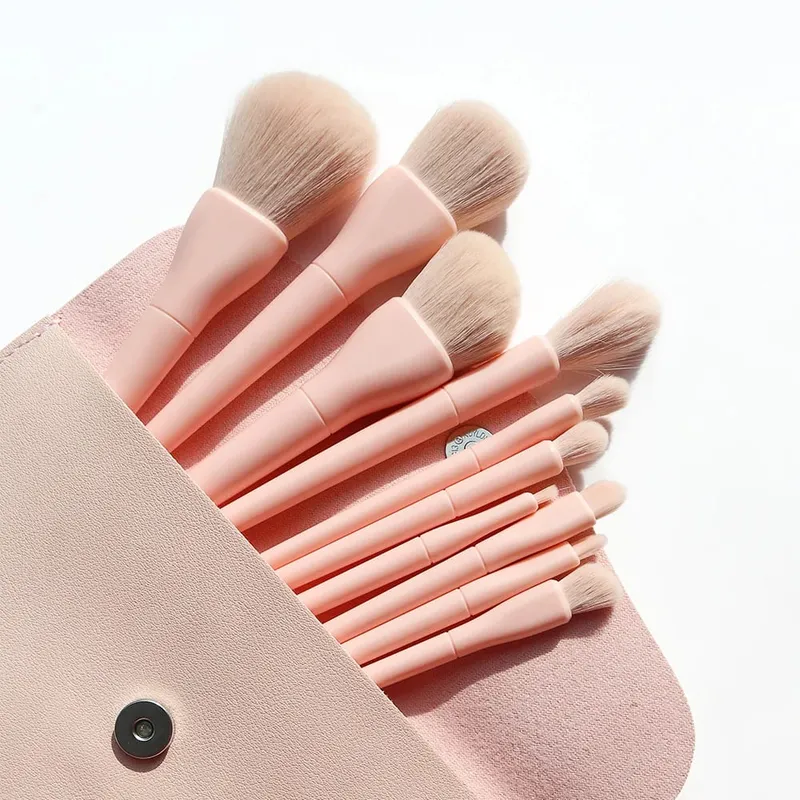 Makeup brushes set 10pcs Orange/Pink/Blue/Green Eyeshadow Eyeliner Make up brush Natural hair Foundation Powder Blusher