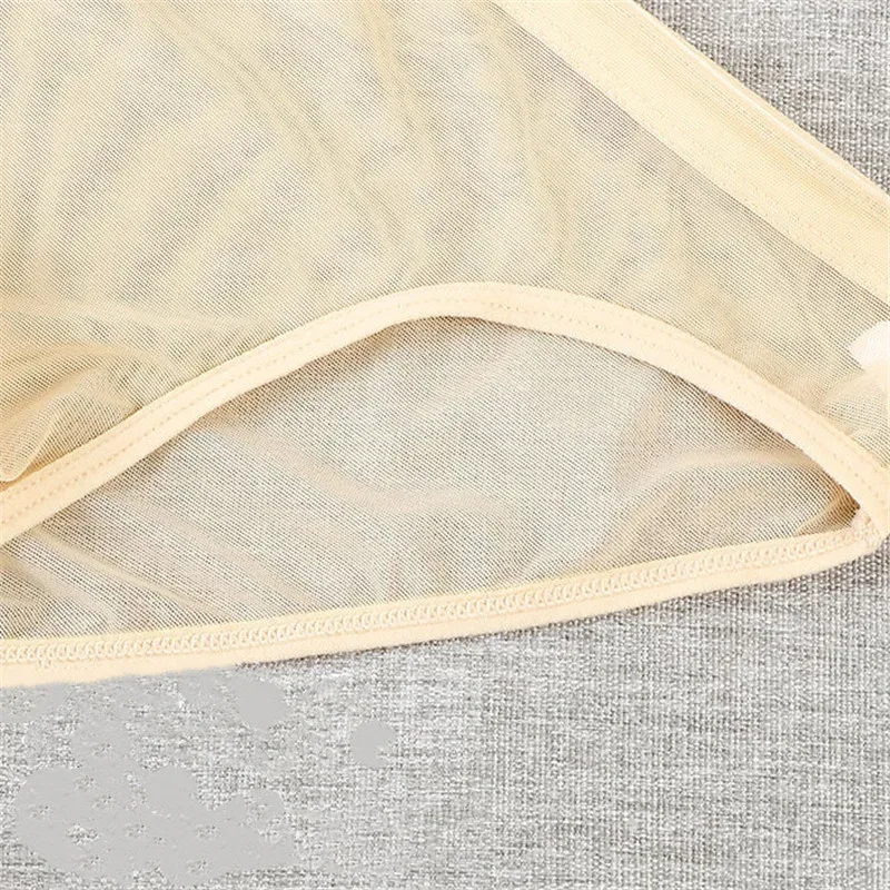 Transparent Underwear Hot Man Pants Ultra-thin Perspective Mid-rise Male Mesh Slips Homme Panties Plus Size — image 16