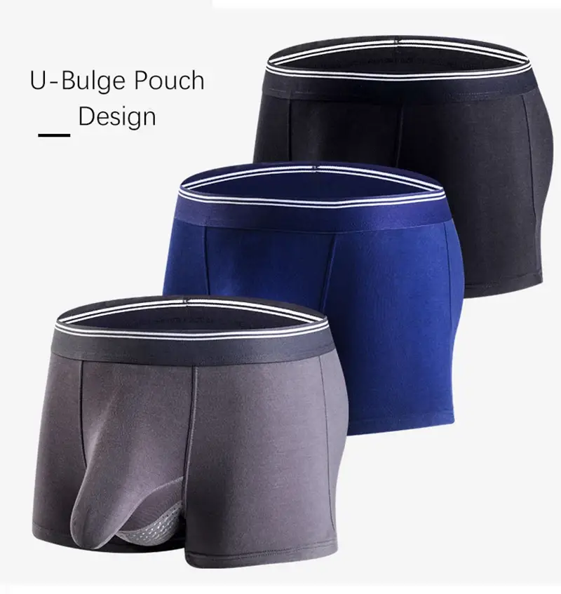 Plus size masculino sexy separado pênis bolso boxer shorts respirável roupa interior masculina calcinha modal masculino elefante nariz cuecas 3256802927192475