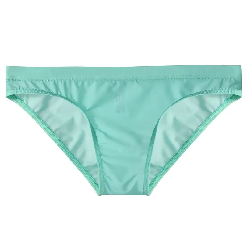 Summer Ice Silk Man Solid Transparent Low Waist Underwear Seamless Breathable Soft Tight Thin Fashion Yong Male U Convex Breifs