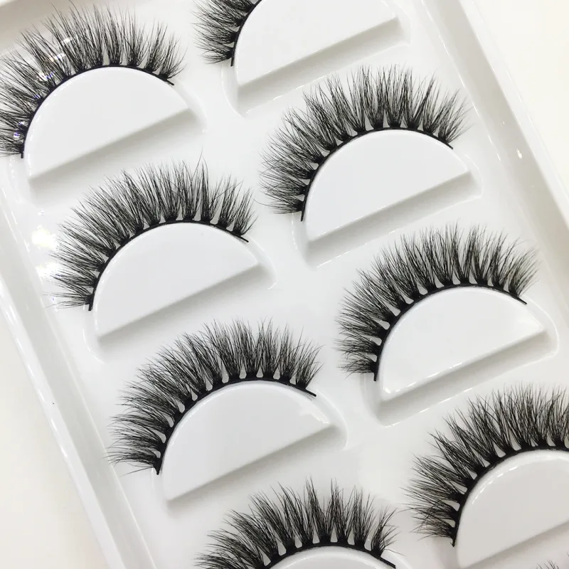10/50 Boxes 3D Mink Eyelashes Natural Thick False Eye Lashes Mink Lashes Soft Fake Eyelash Wispy Makeup Cilios H13 Cat
