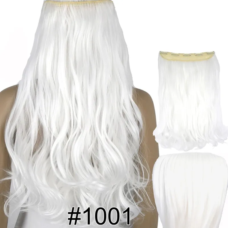 Synthetic Hair Fiber Heat Resistant 120gr Wavy 5 clips clip in Hair Extensions 5002
