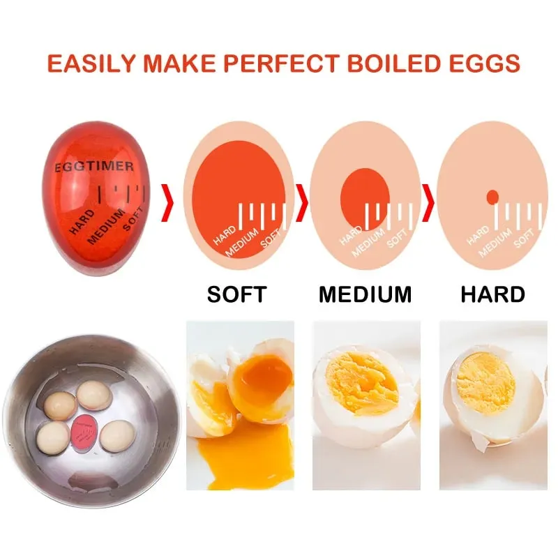DU Egg Timer Color Changing Indicator Kitchen Boiled Egg Timer Resin Perfect Boiled Eggs By Temperature Home Kitchen Gadget