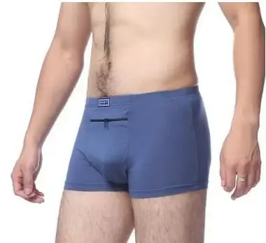 Dropshipping Panlalaking panloob na panlaban sa pagnanakaw malaking bulsa Boxer apat na quarter na panlaban sa pagnanakaw na salawal, solong zipper Panty