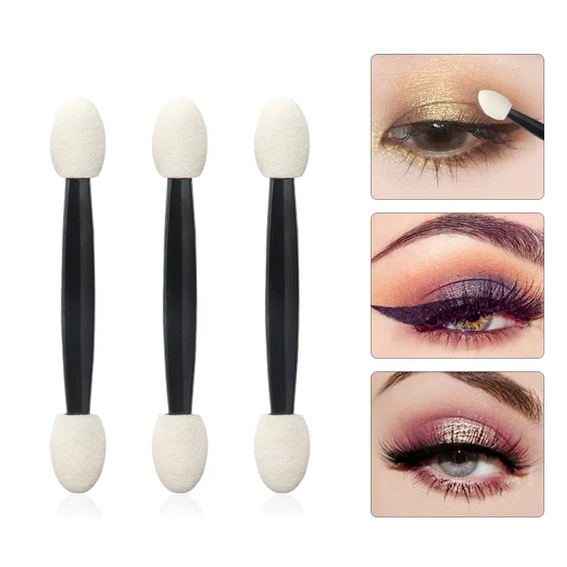 25Pcs Double Head Eye Shadow Brush Eyeshadow Makeup Brushes Applicator Women Cosmetic Sponge Stick Clean Supplies Beauty Tools