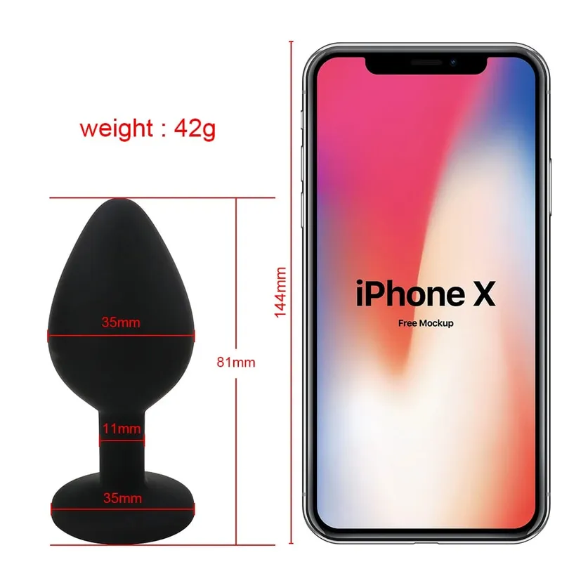 S/M/L 100%Silicone Butt Plug Anal Plugs Unisex Sex Stopper 3 Different Size Adult Toys for Men/Women Anal Trainer For Couples SM