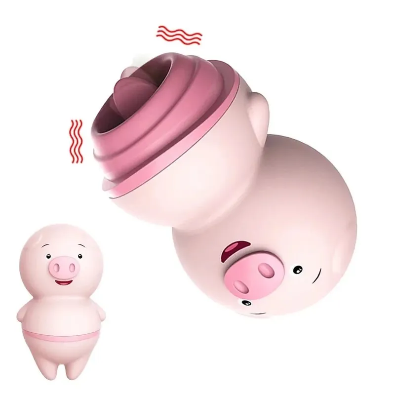 Vibradores para lamer lengua de cerdo rosa, masajeador de pezones y clítoris Anal, producto para adultos, máquina sexual erótica, 6/2 modos, Juguetes sexuales femeninos