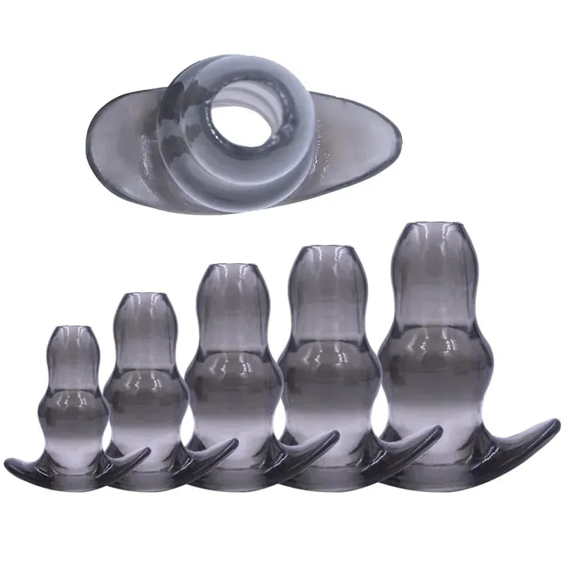 5Sizes Hollow Soft Anal Plug Prostate Massager Butt Plug Enema Sex Toy for Women And Men Anal Dilator Sexual Enhancement Product — image 3