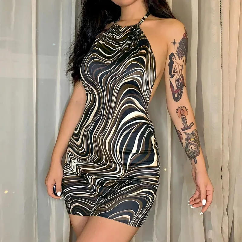 סקסית Bodycon שמלות מסיבת כלה ללא גב רצועות ספגטי קלאב שמלת מיני הלטר תלבושות קיץ לנשים זרוק משלוח