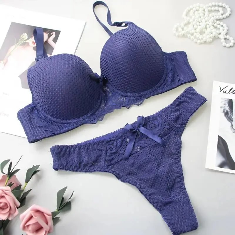 Sujetador de 6 colores, lencería de encaje Sexy, Top corto cómodo, ropa interior femenina, conjuntos de sujetadores con aros, aumento
