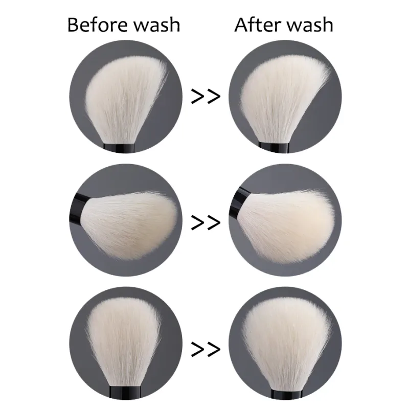Z190s Professional Handmade Makeup Brushes Soft Saikoho Goat Hair Multi-task Angled Contour Blush Brush Ebony Make Up Brush