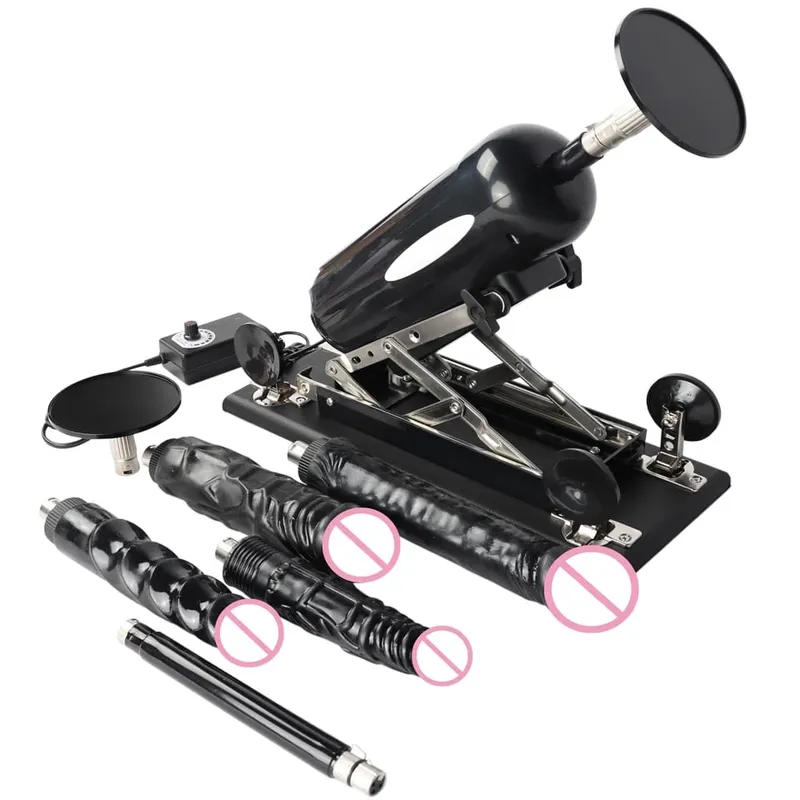 Telescopic Sex Machine Thrust เครื่อง Dildo ขนาดใหญ่ Dildo สำหรับผู้ชายและผู้หญิง Masturbation Sex ของเล่น
