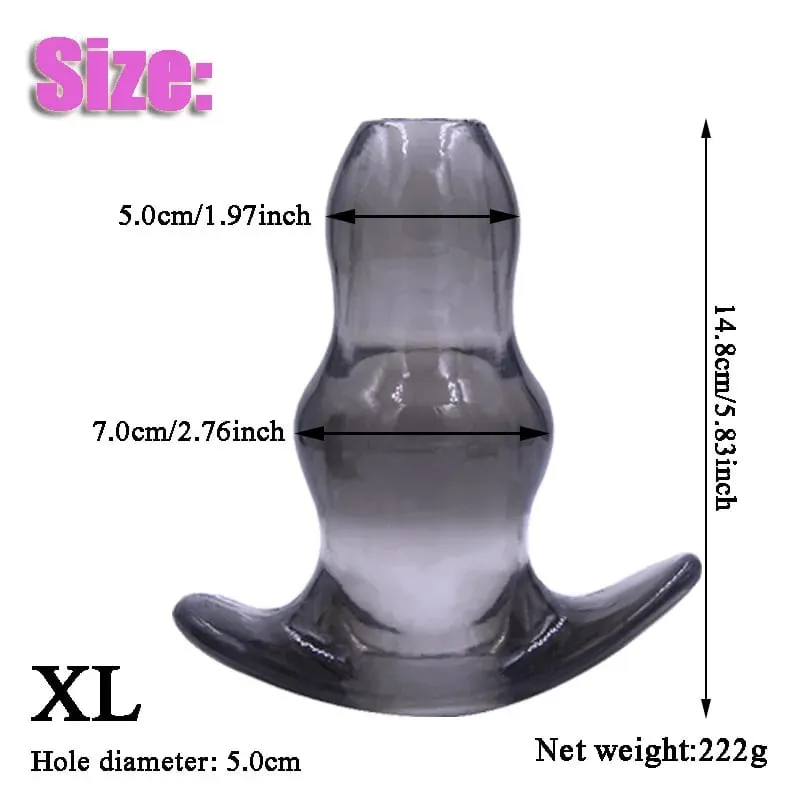 5Sizes Hollow Soft Anal Plug Prostate Massager Butt Plug Enema Sex Toy for Women And Men Anal Dilator Sexual Enhancement Product — image 11