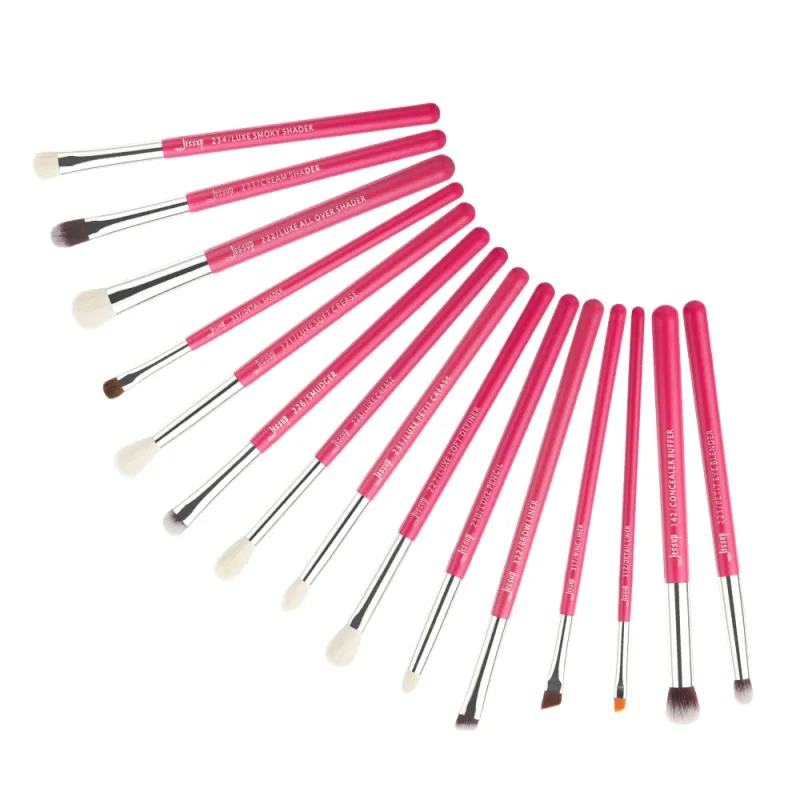 Jessup Makeup Brushes Set 15pcs Eye Make up Brush Eyeshadow Eyebrow Liner Blending Concealer Cosmetic Tool Kits Goat Hair Brush