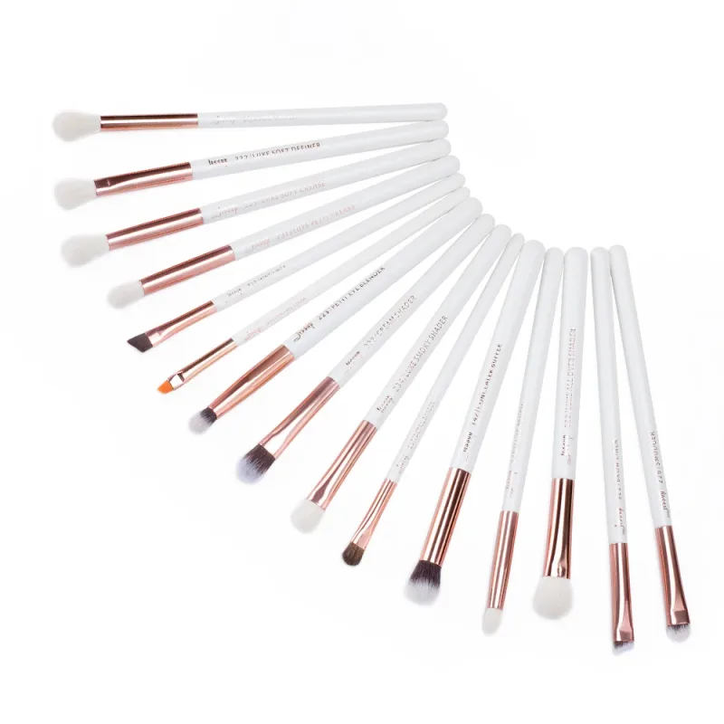 Jessup Makeup Brushes Set 15pcs Eye Make up Brush Eyeshadow Eyebrow Liner Blending Concealer Cosmetic Tool Kits Goat Hair Brush