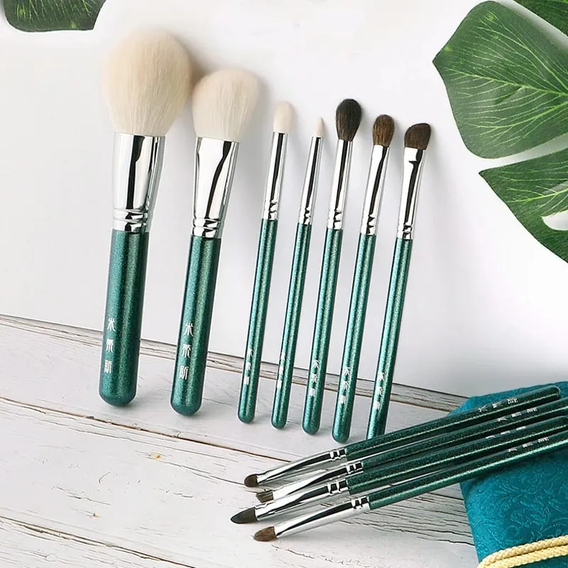 11pcs/set Pro Goat hair Makeup brushes Set Powder Blusher Concealer Eye shadow Blending Contour eyebrow smudge Make up brushes — image 1