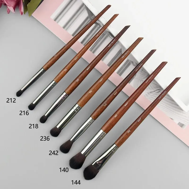 Augen-Make-up-Pinsel aus Naturholz, komplettes Set, Pro Crease Lidschatten-Make-up-Set, zum Verwischen von Textmarkern, Augenbrauen, Lippen- und Wimpernpinsel, praktisch