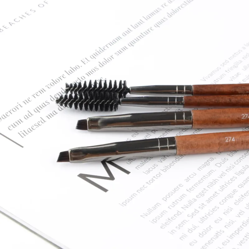 1 pezzo n. 274 Sopracciglio angolato a doppia estremità Ciglia Pennello per trucco Legno naturale Pennelli per trucco professionali Strumenti cosmetici