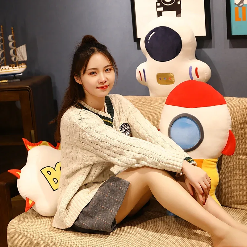 Creative Stuffed Pillow Space Astronaut Plush Toys Funny Simulation Mars Aviation Cushion for Children Boys Birthday Gift