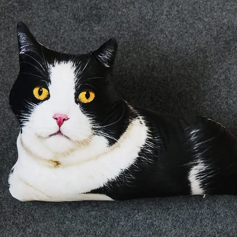 50 cm lebensechtes Plüsch-Katzenkissen, gefülltes 3D-Druck-Tierkatzen-Wurfkissen, Heimdekoration, Geschenk für Automenschen — image 5