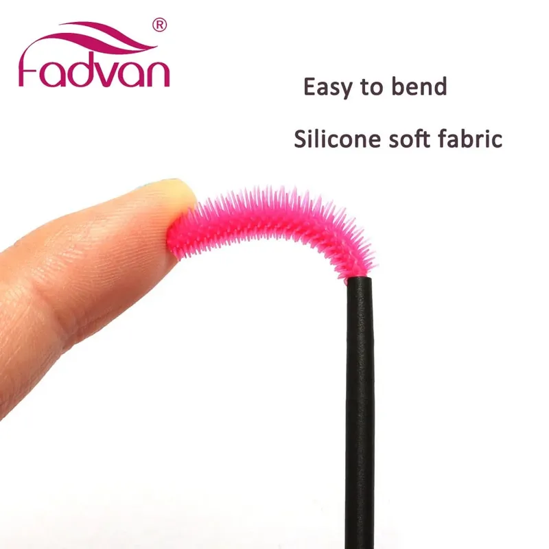 Fadvan 50Pcs/Pack Silicone Brushes Disposable Eyelash Tool Comb Mascara Wands Makeup Brushes Individual Applicator Kit for Eye — image 3
