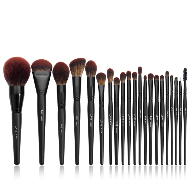 Jessup Makeup Brushes Set 3-21pcs Premium Synthetic Big Powder Foundation Concealer Eyeshadow Eyeliner Spoolie Wooden T271