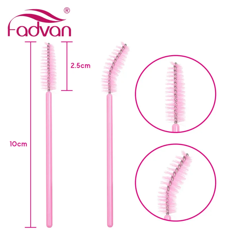 Fadvan 50pcs/Pack Makeup Brushes Plastic Micro Wand False Eyelash Brush Tool Black/Pink/Colored Lash Extension Supplies