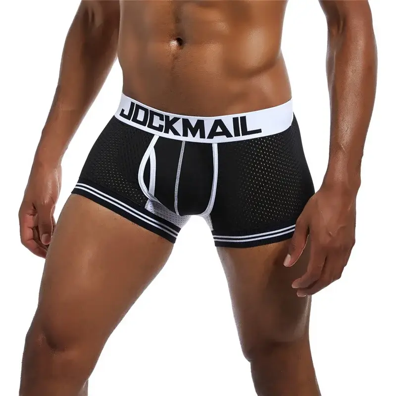 Malha de algodão roupa interior masculina moda cintura baixa briefs shorts esportes casuais boxer troncos