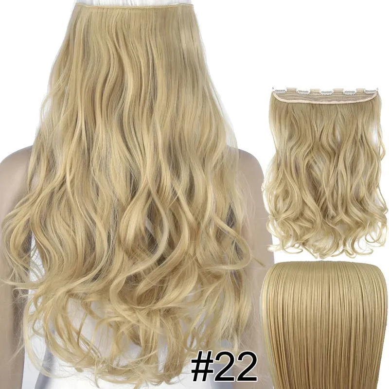 Synthetic Hair Fiber Heat Resistant 120gr Wavy 5 clips clip in Hair Extensions 5002