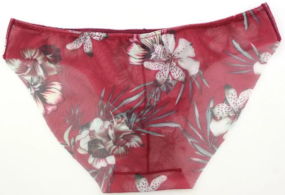 Sexy Men's Briefs Soft Breathable Silk Sexy Print Underwear Men's Hot Hips Up Transparent Jockstrap Colorful Undies Cueca Y03